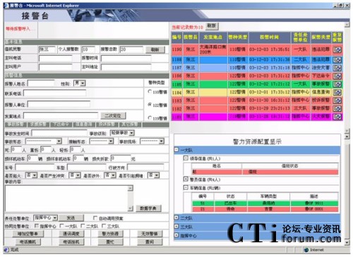 三臺(tái)合一接、處警界面